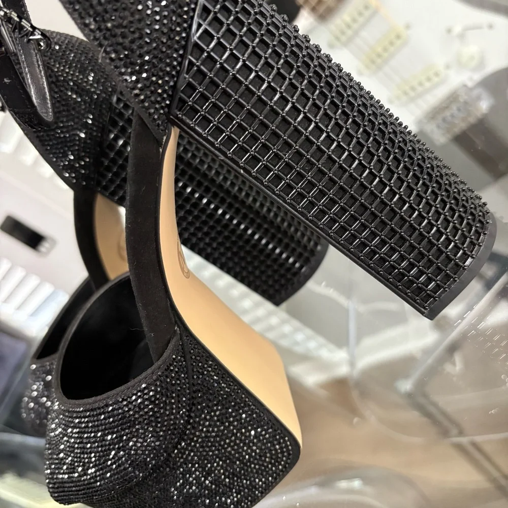 MICHAEL Michael Kors Black Glitter Heels - Picture 3 of 5